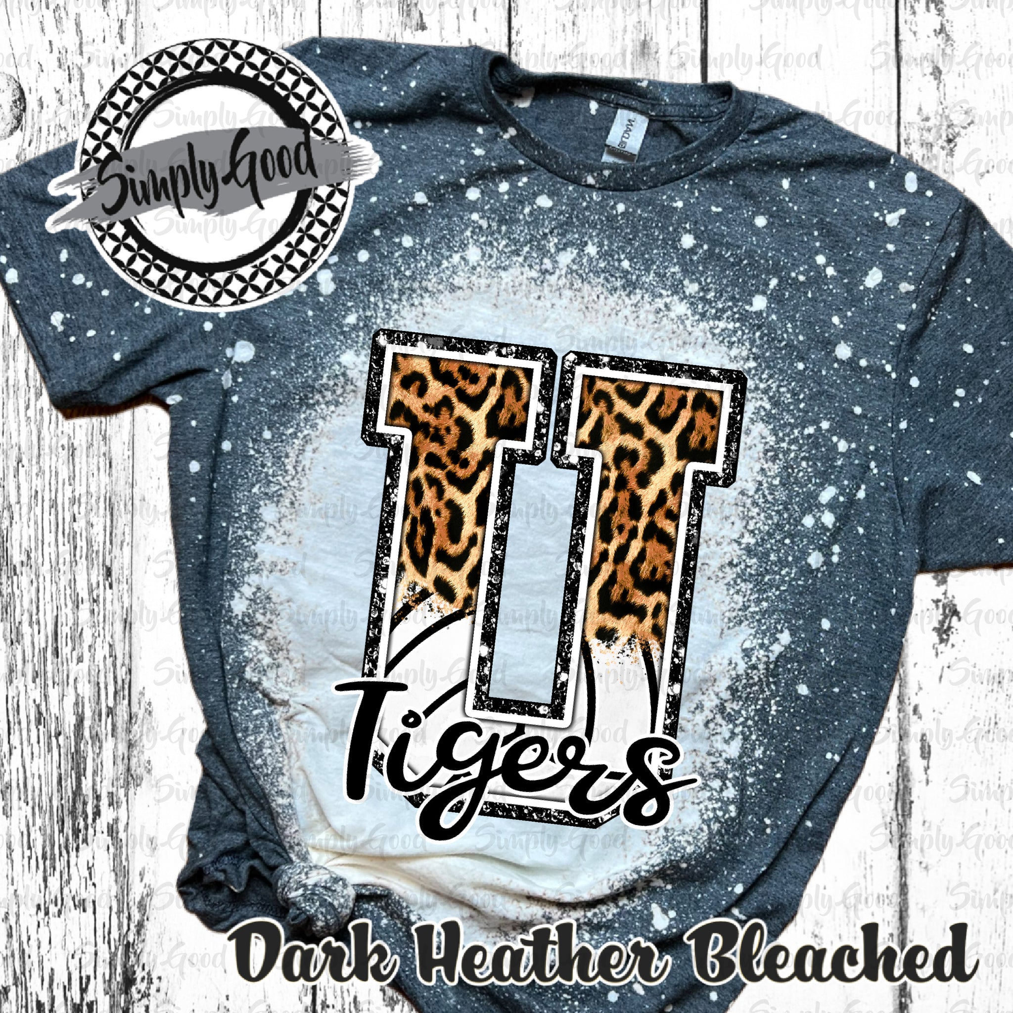 CUSTOM VOLLEYBALL LEOPARD TEAM LETTER BLEACH CREW NECK T-SHIRT – Simply  Good KS