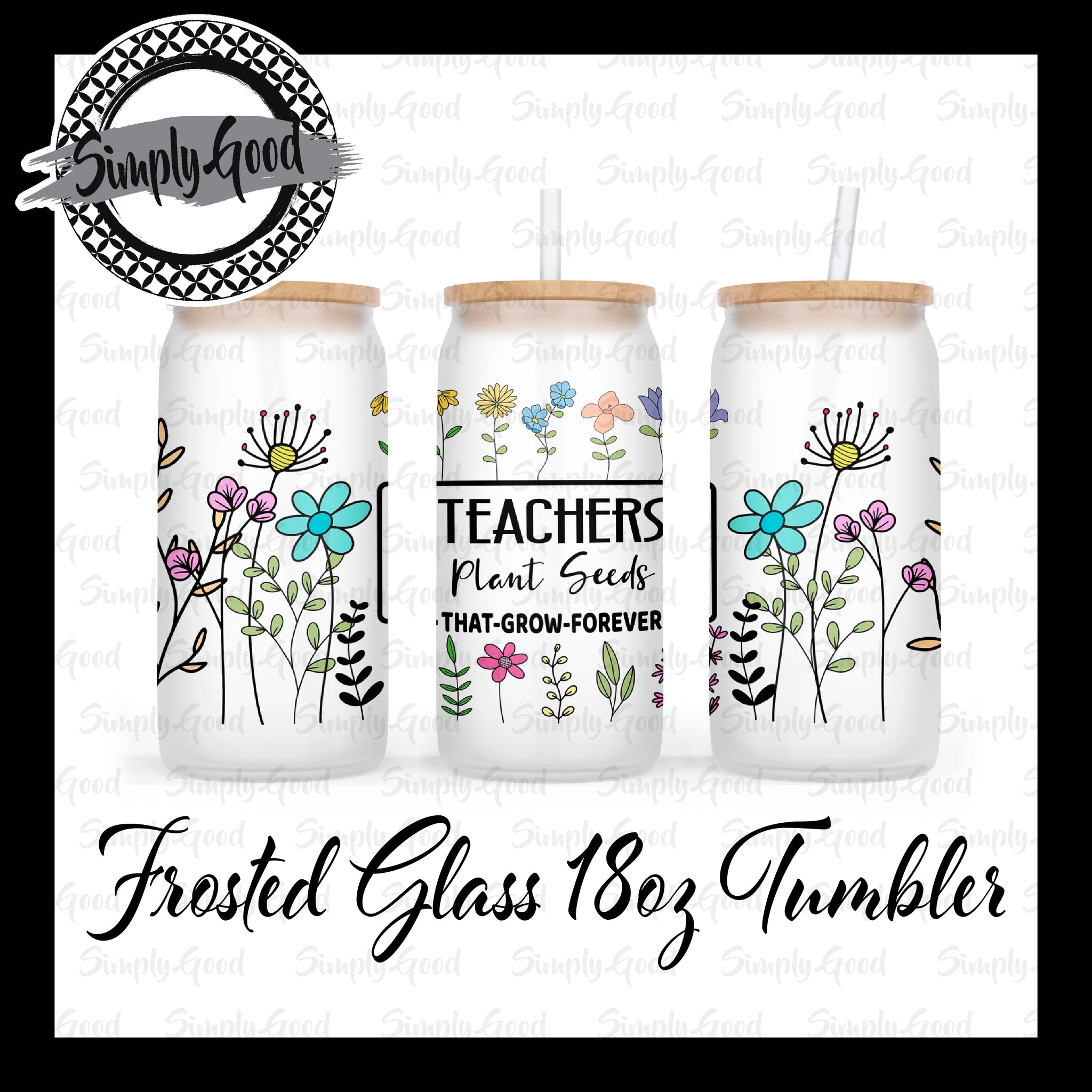 18 oz Teacher Glass Cup